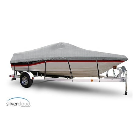 Eevelle Silvercloud Boat Cover V HULL RUNABOUT Low or No Bow Rails Inboard 23' 6in. L 102in. W Silver SCVR23102-SLR